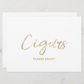 ウェディング「シガーズ」サイン | スタイリッシュなゴールド 招待状 (正面/裏面)