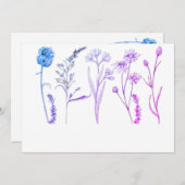 ウェディング、シャワー、イベントのための植物の花 招待状 (正面/裏面)