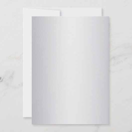 ウェディング | シルバーバイオレットきらめくストライプモノグラム 招待状 (裏面)