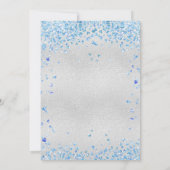 ウェディング シルバー ブルー ハート ラグジュアリー 招待状 (裏面)