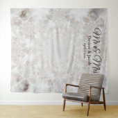 ウェディング シルバー ホワイト エレガント フォトブース 背景 タペストリー (インサイチュ(横))