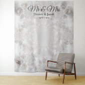 ウェディング シルバー ホワイト エレガント フォトブース 背景 タペストリー (インサイチュ)