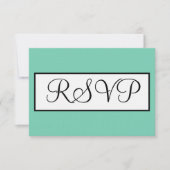 ウェディング シー​​フォームグリーン ブラック RSVP (正面)