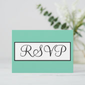 ウェディング シー​​フォームグリーン ブラック RSVP (スタンド正面)