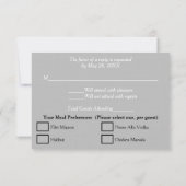 ウェディング シーフォームブルー シルバー ピンク RSVP (裏面)
