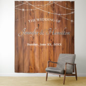 ウェディング ストリング ライト オールド バーン ウッド ラスティック カントリー タペストリー (インサイチュ)