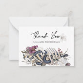 ウェディング スプーキーハロウィン フローラル スネーク ありがとう ノートカード (正面)