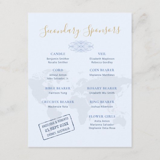 ウェディング スポンサー 伴侶 旅行 テーマ パスポート エンクロージャーカード (裏面)