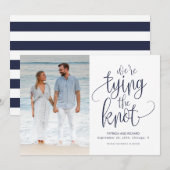 ウェディング・セイヴ・ザ・デート・フォト「We're Tying The Knot」 招待状 (正面/裏面)