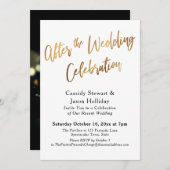 ウェディング・セレブレーションの後、ぼけっとブラック・ゴールド 招待状 (正面/裏面)