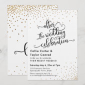 ウェディング・セレブレーション後のフェイクゴールド・コンフェッティ 招待状 (正面/裏面)