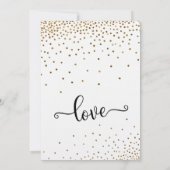 ウェディング・セレブレーション後のフェイクゴールド・コンフェッティ 招待状 (裏面)