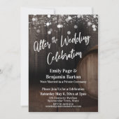 ウェディング・セレブレーション後の木樽とランタン 招待状 (正面)