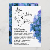 ウェディング・セレブレーション後の青いハイドランジア 招待状 (正面/裏面)