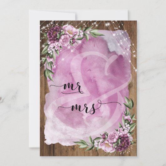 ウェディング・セレブレーション・アフター・ラスティック・ウォーターカラー 招待状 (裏面)