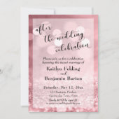 ウェディング　セレブレーション　アフター　ローズゴールド　グリッター 招待状 (正面)