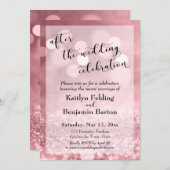 ウェディング　セレブレーション　アフター　ローズゴールド　グリッター 招待状 (正面/裏面)
