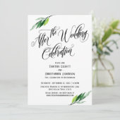 ウェディング セレブレーション スクリプト アンド グリーナリー 招待状 (スタンド正面)