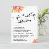 ウェディング セレブレーション ハート スクリプト フラワーズ 招待状 (スタンド正面)