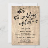 ウェディング セレブレーション パーティーの後の素朴な木 招待状 (正面)