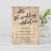ウェディング セレブレーション パーティーの後、素朴な木の装飾 招待状 (スタンド正面)