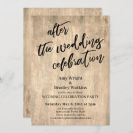 ウェディング セレブレーション パーティーの後、素朴な木の装飾 招待状
