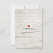 ウェディング セレブレーション ホワイト ウッド フローラル ストリング ライト 招待状 (裏面)