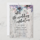 ウェディング・セレモニーのあとのラスティック・フローラル・ライト 招待状 (正面)