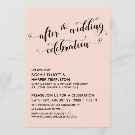ウェディング・セレモニー後のスクリプト・ハート・ブラッシュ 招待状