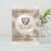 ウェディング・セーブ・ザ・デート・カード、シャンパン・ウェディング 招待状 (スタンド正面)