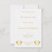 ウェディング・セーブ・ザ・デート ゴールド アールデコ デザイン 招待状 (裏面)