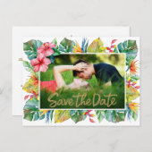ウェディング・セーブ・ザ・デート | 熱帯の境界線の写真 ポストカード (正面/裏面)