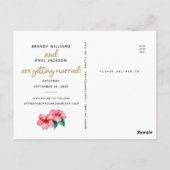 ウェディング・セーブ・ザ・デート | 熱帯の境界線の写真 ポストカード (裏面)