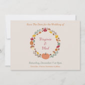 ウェディング・セーブ・ザ・デート（秋の結婚式） 招待状 (正面)