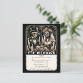 ウェディング タロット スケルトン 花嫁と花婿の出欠確認 招待状 (スタンド正面)