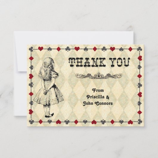 ウェディング タンクよ カード、不思議の国のアリス サンキューカード (正面)