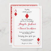 ウェディング ダイヤモンド プレイイング カード キング クイーン 招待状 (正面/裏面)