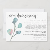 ウェディング ダウンサイズ スクリプト モダン ユーカリ 案内状 (正面)