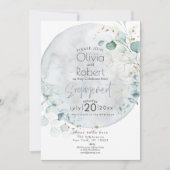 ウェディング | ダスティーブルー 月を超えた愛 招待状 (正面)