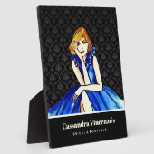 ウェディング ダークロイヤルブルー コンセプトドレス 黒 ダマスク フォトプラーク (側面)