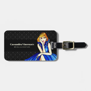 ウェディング ダークロイヤルブルー コンセプトドレス 黒 ダマスク ラゲッジタグ