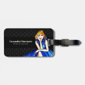 ウェディング ダークロイヤルブルー コンセプトドレス 黒 ダマスク ラゲッジタグ (裏面横)