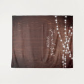 ウェディング ダーク ルスティック ストリング ライト ウッド ライト タペストリー (正面(横))