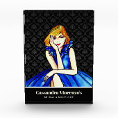 ウェディング ダーク ロイヤル ブルー コンセプト ドレス 黒 ダマスク フォトブロック (正面)