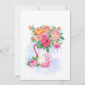 ウェディング ティーパーティー ブライダル シャワーカップ 花 招待状 (裏面)