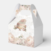 ウェディング ティーパーティー 美しい花柄 オーダーメイド フェイバーボックス (裏面サイド)