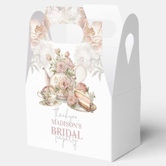 ウェディング ティーパーティー 美しい花柄 オーダーメイド フェイバーボックス (オープン)