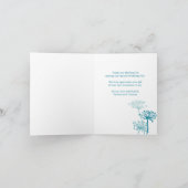 ウェディング ティール アクア フラワーガール 感謝カード (内部)