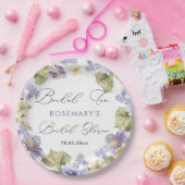 ウェディング ティー 水彩 フラワーのウェディング シャワー ペーパープレート (パーティー)