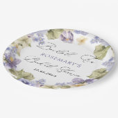 ウェディング ティー 水彩 フラワーのウェディング シャワー ペーパープレート (アングル)